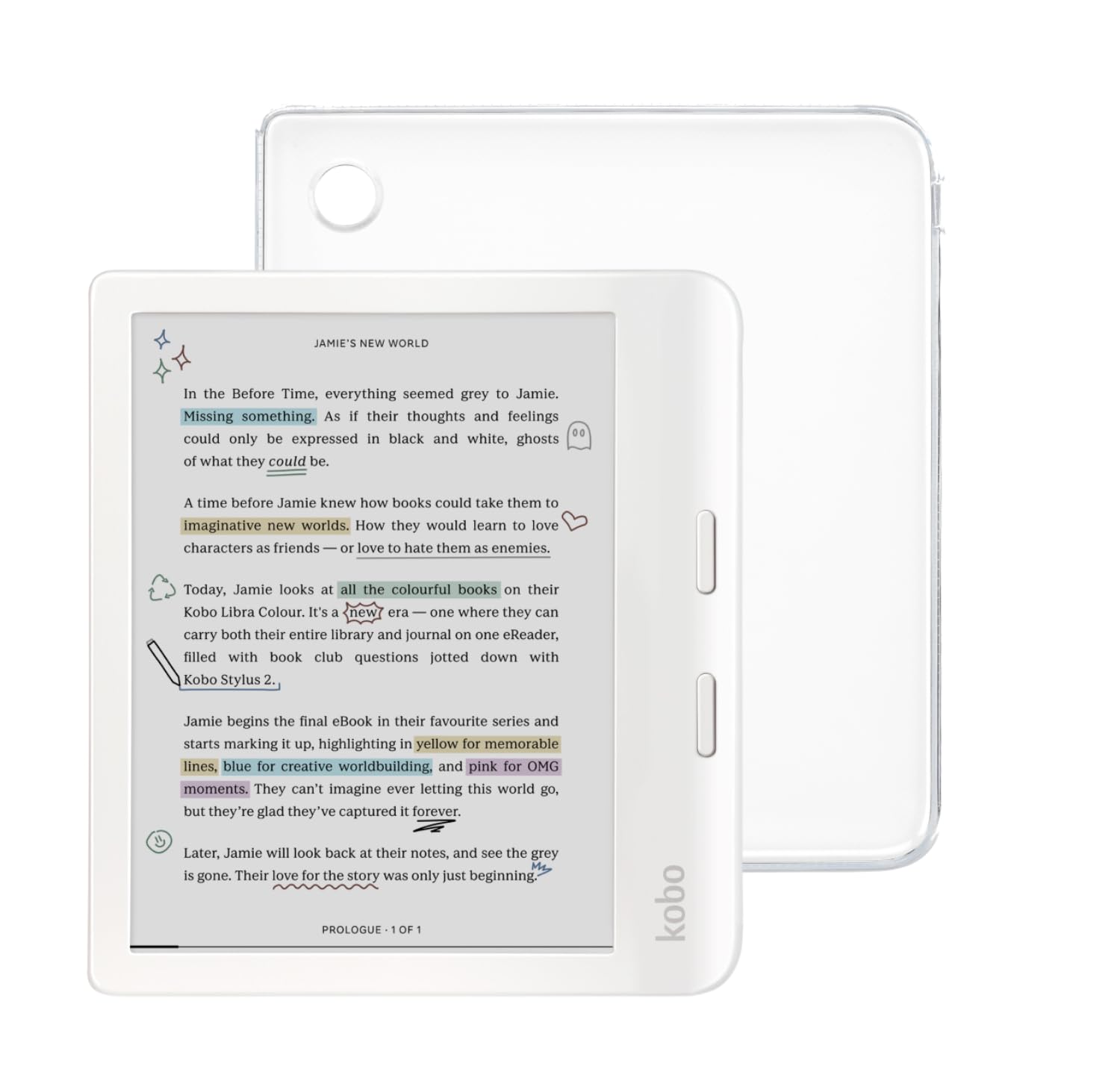 Amazon.com: Kobo Libra Colour White eReader with Case Bundle